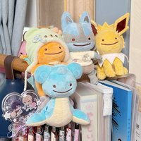 Pokémon Pokopia Dragonite Plush Ditto Transformation Plush Toy Charmander Eevee Ditto Lapras Dragonite Holding Dratini Doll