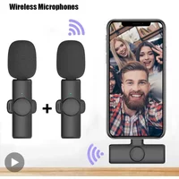 Professional Lavalier Dual Wireless Lapel Microphone Mic For iPhone Android Mobile Cell Phone PC Buttonhole Tie Micro Microphon