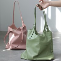 Women Luxury Genuine Leather Soft Tote Large Capacity Shoulder Bags Simple Design And Light Weight