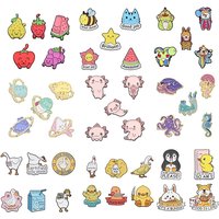 4-7pcs/set Cartoon Cute Animal Space Frog Brooch Enamel Pins Kawaii Duck Black Cat Brooches Backpack Lapel Badge Jewelry Gifts