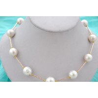 18 inch AAA14-15mm natural South Sea pearl round white pearl necklace