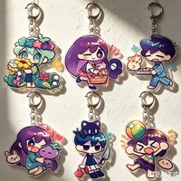 Anime Game Omori Pixel Figures Basil Kel Sunny Acrylic Keychain pendant Accessories Fashion Gift 6cm The store is selling well