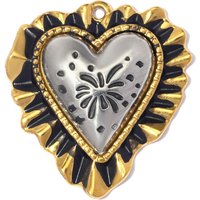 3pcs/Lot Stainless Steel Heart Evil Eye DIY Earring Charms Rainbow Crab Fish Necklace Pendant Women Flower Jewelry Wholesale