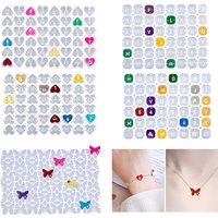 Square Heart Letter Number Silicone Molds Charms Pendant Epoxy Resin Alphabet Bead Mold for DIY Bracelet Jewelry Making Supplies