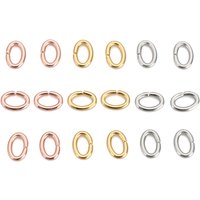 100pcs 4 5 6mm Stainless Steel Strong Oval Jump Rings &Split Rings Connectors for DIY Jewelry Making Bracelets Necklace Finding