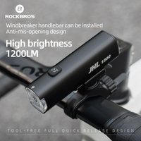 AliExpress ROCKBROS Bicycle Light 1200 Lumen 5000mAh Type-C Rechargeable Bike Headlight Anti-glare Design IPX6 Flashlight Quick Release