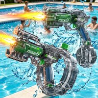 Automatic Electric Water Blaster Gun with LED Light Powerful Long Range Water Guns Toys for Kids Adults Summer Outdoor Pool Toy