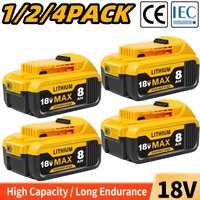 1/2/4pcs 18V 8.0Ah Battery Replacement for Power Tool for Battery 18V DCB180 DCB181 DCB182 DCB184 DCB200 DCB201 DCB204 And Cordless Power Tools with LED Indicator