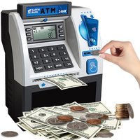 Kids Piggy Bank Saving Money Box ATM Bank Smart Credit Card Coin Cash Counting Automatic Roll Banknote Safe Piggy Bank Toy Gifts