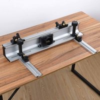Clôture de Table de routeur pour le travail du bois de 700mm, clôture profilée en alliage d'aluminium avec supports coulissants en T de 300mm, protection d'embout par ENJOYWOOD