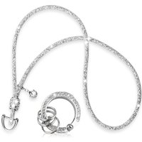 Car Keychain Bling Rhinestone Neck Strap for Car Key Keychain Horseshoe Buckle Crystal Keychain Accessories Gift for Women Man