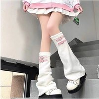 Harajuku Women Over Knee Socks Leather Buckle Leg Warmers Leg Ring Horn Boots Cover Punk Japanese JK Lolita Y2K Long Socks