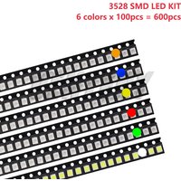600Pcs=6colors x 100pcs Red / Green / Blue / White / Yellow/ Orange 5050 5730 1210 1206 0805 0603 0402 SMD LED Diode Kit