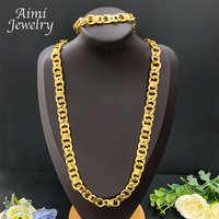 Original Statement Jewelry Set for Man Hip Hop Necklace Bracelet Gold Plated Fashion Jewellery for Party Daily Wear Gifts
