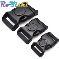 10/30 Pcs/Pack 15-25mm Plastic Black Curved Side Release Buckles W/Lock for Paracord Bracelet Bag&Case Accessory