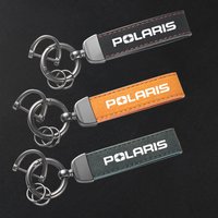 For POLARIS Auto Accessories High-Grade Leather Suede Keychain Car Sport Key Ring