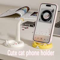 Cartoon cat phone holder, desktop multifunctional phone holder, portable and suitable for lazy people to watch TV shows