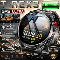 2026 New T-Rex 3 Smart Watch Men 1100mAh Battery Military Outdoor Compass 10ATM Waterproof GPS Sports Calling Smartwatch Men