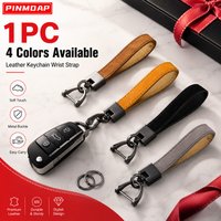 PINMOAP Car Keychain Wristlet Strap D Ring Key Holder Soft Touch Loop Lanyard With 2 Key Rings For Keys Bag Purse Accessories