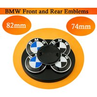 2Pc 74mm 82mm Car Front Trunk Emblem Logo 3D Rear Tail Auto Badge Accessories For BMW E30 E36 E39 E46 E60 E90 G20 G30 X1 X3 X5 M