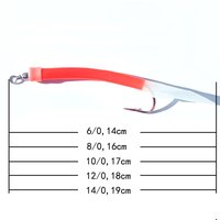 5pcs/Lot Luminous Red with Flasher Codfish Tuna Fishing Sea Sabiki Rig 6/0-14/0 Glow Sea Fishing Hooks Boat Fishing Accessories