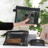 1/3/5pcs Mesh Clear Cosmetic Bags Women Black Makeup Bag Portable Travel Toiletry Organizer Case Lipstick Storage Pouch Gift