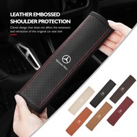 Leather Car Seat Belt Protector Pad Shoulder Strap Cover For Mercedes Benz CLK GLC W212 C200 C300 W203 W204 W205 W169 W176 GLC