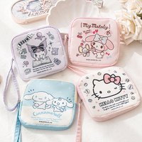 Cute Sanrio Sanitary Napkin Bag Multifunctional Makeup Lipstick Pouch Waterproof Travel Organizer for Women Girls