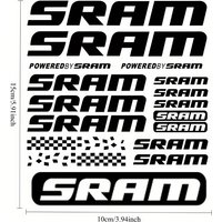AliExpress SRAM 2D Flat Stickers - For Motorcycle Helmets & Bike Frames, Waterproof Scratch-Resistant PVC Rainbow Holographic