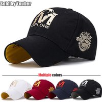 M letter Wolf Totem Embroidery Cotton Adjustable Baseball Cap Sun Hat Trucker Caps Dad Hats