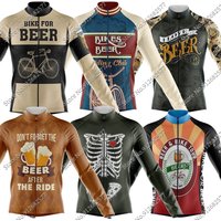 AliExpress NONE 2024 Bike For Beer Cycling Jersey Long Sleeve Retro Winter Clothing Race Road Bike Shirts Bicycle Tops MTB Uniform Maillot