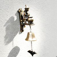Witch Bells 3D Vintage Halloween Decorations Solid Iron Cast Doorbell Clear Loud Ring Front Porch decoration