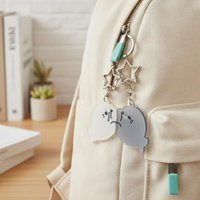 Novelty Little Seal Keychain 1Pair Cartoon Acrylic for Fun Gift and Backpack Use