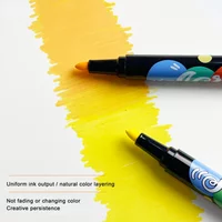 10 Pcs yellow Paint acrylic Markers Set Fine Tip Oily Permanent for Rock, Fabric, Wood, Metal, Glass, Canvas, Tires Graffiti