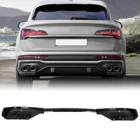Black Rear Bumper Exhaust Pipe Diffuser Trim Glossy Black Lip Spoiler For Audi SQ5 Q5 Sportback 2021+