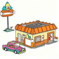 Stock 1635 pièces de blocs de construction de modèle de construction MOC City Krusty Hamburg adaptés au coffret cadeau de noël pour enfants