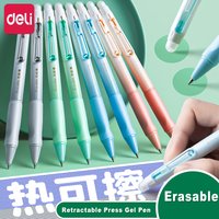 Deli Erasable Pen Set 0.5mm Gel Pen Erase Blue Black Ink Refill for Stationery School Supplies Erasable Ballpoint Pen Kawaii