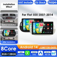 Hizpo Carplay 4G 7862 AI Systeme Android 14 Autoradio für FIAT 500 Multimedia Video Player GPS Navigation 2din Autoradio BT
