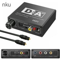 Nku Hifi DAC Amp Digital To Analog Audio Converter RCA 3.5mm Jack Headphone Amplifier with Toslink Optical Coaxial Input Output