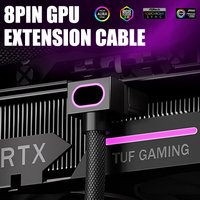 AIJS 30cm 8PIN Gpu Extension Cable Solid Color Cable With ARGB One-line Desgin Graphics Card Connection Computer Cable Set