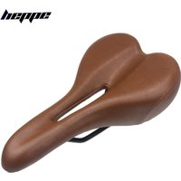 HEPPE MTB Road Bike Classical Saddle Hollow Bike Saddle Vintage Bike Seat Cycling Saddle Retro Cushion PU Leather Saddle