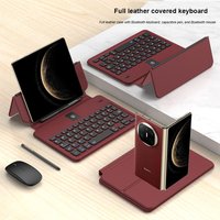 With Touch Wireless Keyboard Leather Case For Honor Magic V6 V5 V3 Vs3 V2 RSR Hinge Adjust Stand S Pen Magnetic keyboard Cover