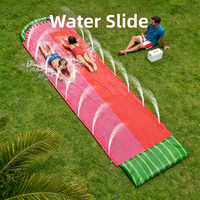 Watermelon Design Inflatable Water Slide Dual Race Lane Lawn Water Slide with Spray Function Family Party Toy