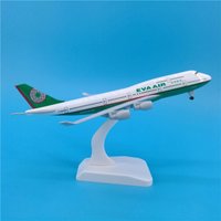 Diecast Airplane toys Model 20cm Alloy Metal AIR 747 EVA Airlines B747 Airways Plane Aircraft w Landing Gears Wheel Collected