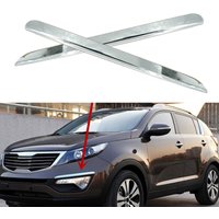 1 Pair Front Left Right Fog Light Frame Bright Strip Trim Fit for Kia Sportage 2009 2010 2011 2012 2013 Chrome ABS
