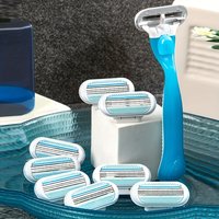 1 Set of Multiple Pieces/Ladies' Classic Manual Razor, 1 Shaving Machine + Multiple Replaceable Blades, Suitable for Daily Body Care
