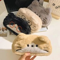 Children's Fun Cartoon Cat Pencil Case Cute Kawaii Stationery Storage Bag Large Capacity Fluffy Cat Pencil Case for Students