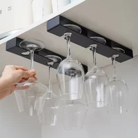 No Drilling Required Hanging Wine Glass Rack Under Cabinet For Home Kitchen Living Room Upside Down Drainer Red Wine GlassHolder
