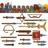 Mittelalterliche Militär-Römische Legionär-Bausteine Königliche Garde Armee Soldatenfiguren Bogenschütze Armbrustschütze Adjutant Bausteine Spielzeug