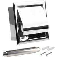 Roll Paper Box Toilet Paper Holder Concealable Polished Chrome Stainless Steel Wall Mounted